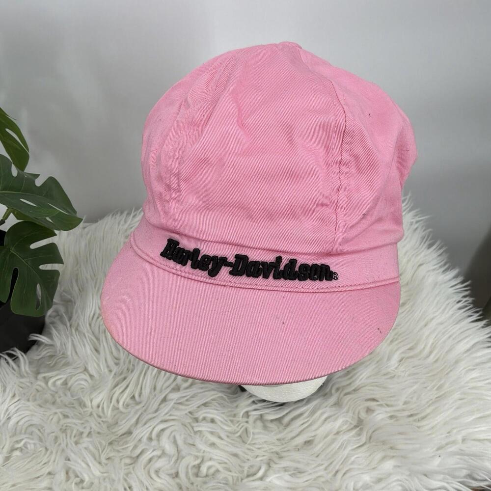 Harley Davidson Pink Embroidered Newsboy Cap